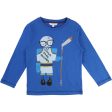 Boys Royal Blue Fancy Cartoon Printed Cotton T-Shirt For Cheap