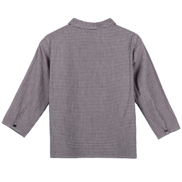 Baby Boys Grey Checked Woven Shirt For Sale