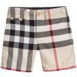 Baby Boys Beige Checked Cotton Shorts For Discount