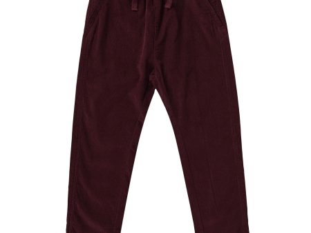 Boys Wine Red Cotton Trousers Hot on Sale