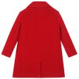 Girls Red Patch Pocket Trims Wool Coat Online Hot Sale