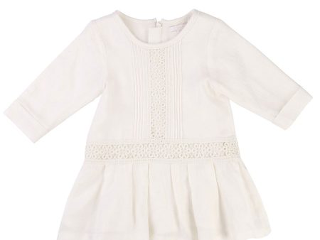 Baby Girls White Frilled Hem Cotton Dress Online