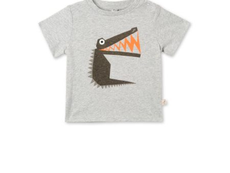 Baby Boys Grey Crocodile Print Chuckle T-shirt Sale