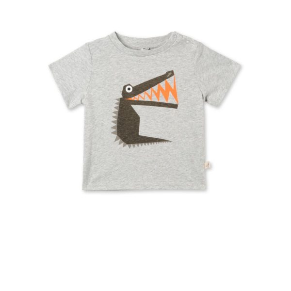 Baby Boys Grey Crocodile Print Chuckle T-shirt Sale