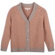 Girls Light Orange Knitted Cardigan Hot on Sale