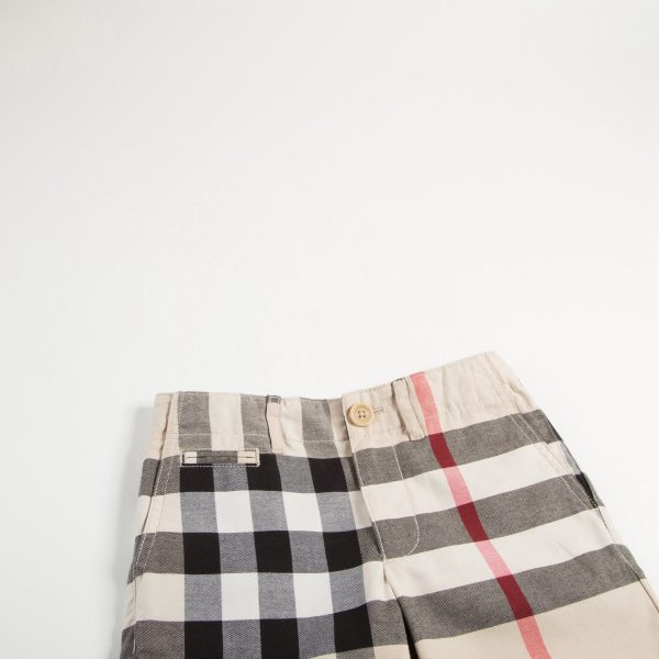 Baby Boys Beige Checked Cotton Shorts For Discount