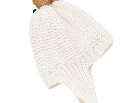 Baby White Knitted Pom-pom Trims Hat Cheap