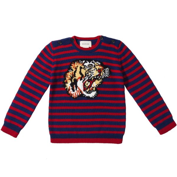 Baby Boys Black & Red Striped Sweatshirt For Sale