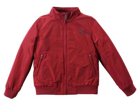 Boys Dark Red Ribbed Cuffs Jacket Discount