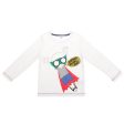 Boys White Fancy Cartoon Printed Cotton T-Shirt Fashion