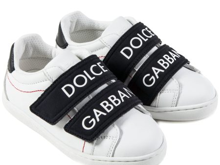 Girls & Boys White Black Logo Shoes Supply