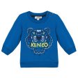 Baby Boys Middle Blue Embroidered Tiger Head Cotton Sweatshirt on Sale