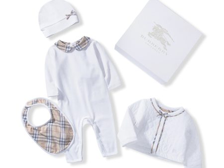 Baby  White  Cotton  Three-piece Gift Set Online