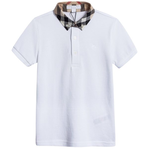 Boys White Cotton Polo Shirts Online