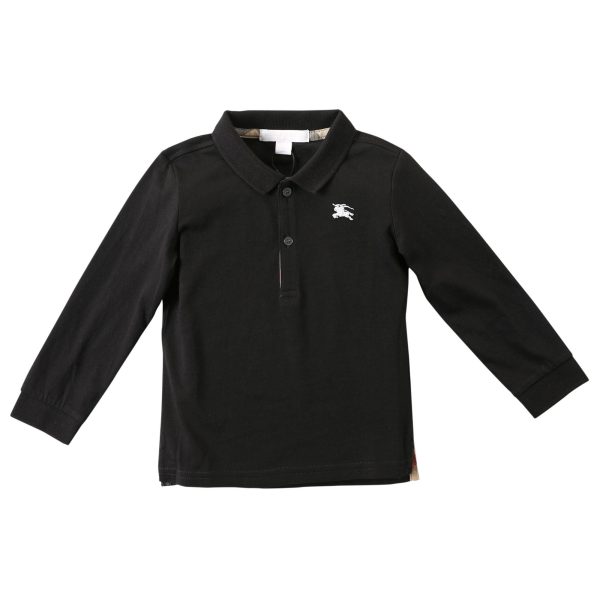 Baby Boys Black Cotton Jersey Cotton Polo Shirt Cheap