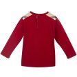 Baby Boys Mahogany T-Shirts With Check Shoulder Patches Fashion