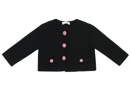 Baby Girl Black Jacket With Pink Bottons For Cheap