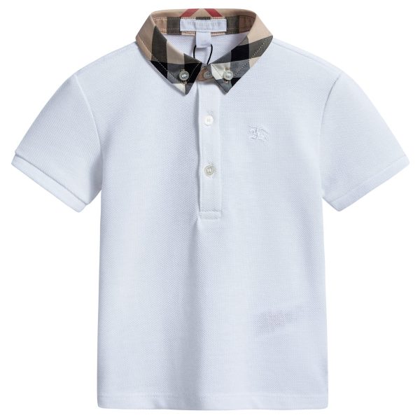 Baby Boys White Cotton Polo Shirts Cheap