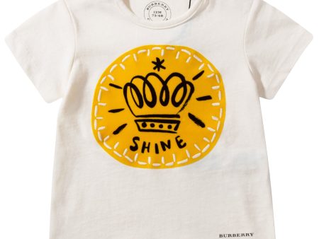 Baby  Girls  Natural  White  Cotton   T-shirt Discount