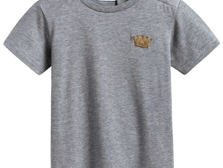 Baby Boys Gray Cotton T-shirt For Cheap