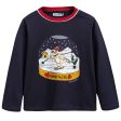 Baby Boys Dark Blue Dog Printed T-shirt Online Hot Sale