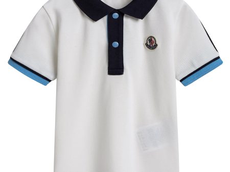 Baby Boys White Piqu茅 Polo Shirt on Sale