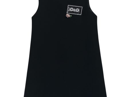 Girls Black  DG  Wool Dress For Cheap