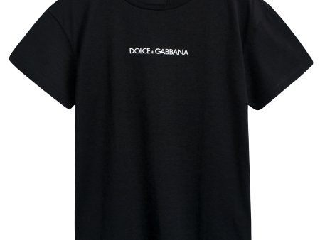 Boys & Girls Black Cotton T-shirt on Sale