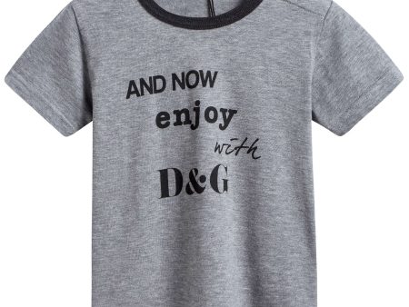 Baby Boys Dark Gray Cotton T-shirt Online Sale