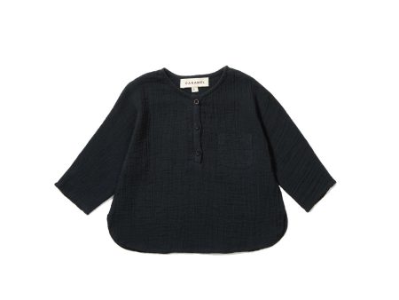 Baby Black Cotton Shirt Discount