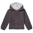 Baby Boys Dark Grey Hooded Zip-up Tops With Monster Pockets on Sale