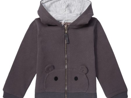 Baby Boys Dark Grey Hooded Zip-up Tops With Monster Pockets on Sale