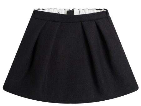 Girls Black Woven Ruflled Skirt Sale