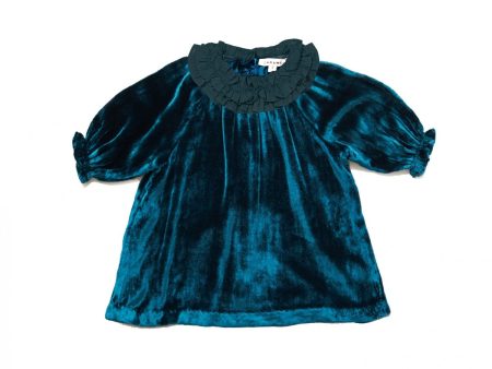 Baby  Girls  Deep  Teal  Velvet  Dress Online now