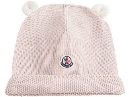 Baby Pink Knitted Hat With Ears Online Sale