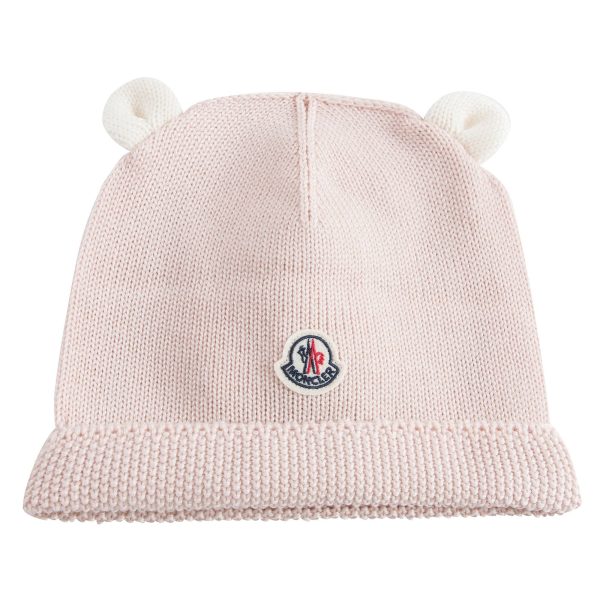 Baby Pink Knitted Hat With Ears Online Sale