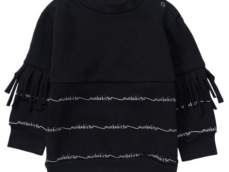 Baby Black Strip Of Cloth Trims Sweatshirt Online