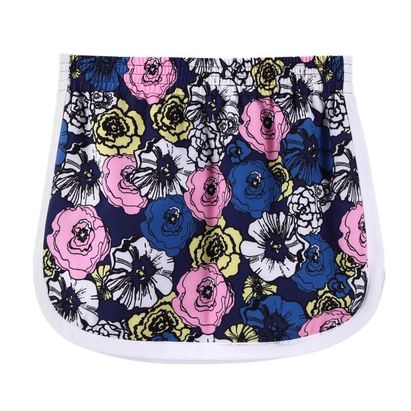 Girls  Multicolor Flower Printed Crepe Skirt Hot on Sale