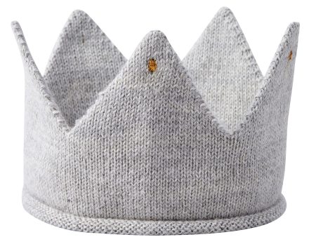 Baby Light Grey Alpaca Wool Knitted Crown Hot on Sale