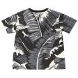 Baby Boys Black Cotton T-Shirt With Leaf Print Trims For Cheap