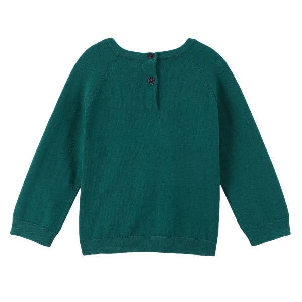 Baby Boys Deep Viridian Green Knitted Cotton Sweater Fashion