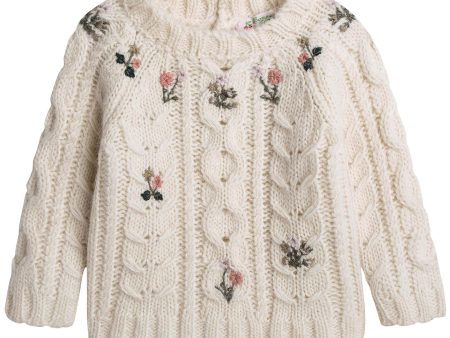 Baby Girls Lvory Embroidered Wool Blend Sweater Supply