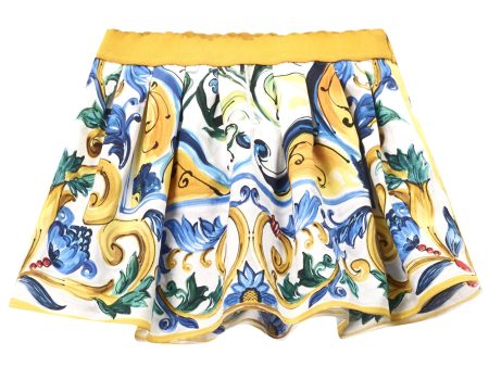 Baby Girls Multicolor Maiolica Bouquet Printed Skirt Cheap