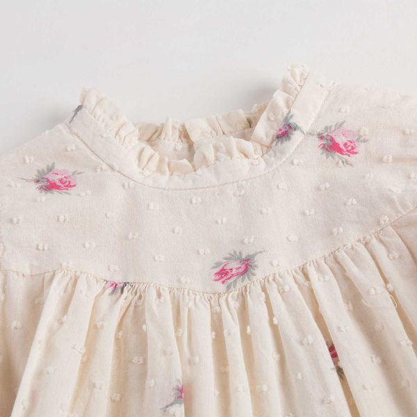 Baby Girls Lvory With Pink Flowers Dress For Sale