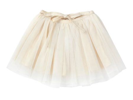 Girls Beige Muti Layered Tulle Skirt With Bow Trims Cheap