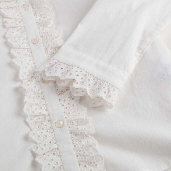 Girls White Lace Shirt Hot on Sale