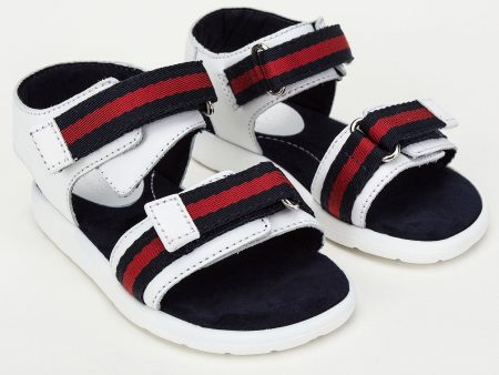 Baby  White Leather Upper Rubber Sole Sandals Supply