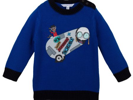 Baby Boys Blue  Mr Marc  Knitted Sweater Online Hot Sale