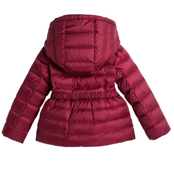 Baby Girls Dark Pink Down Padded Hooded Jacket Discount