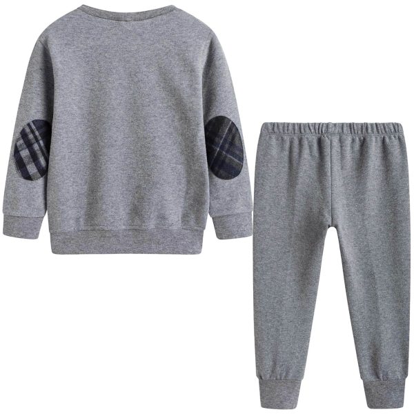 Baby Boys Grey Hooded Top & Bottom Two Piece Set Online Hot Sale